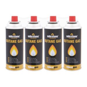 Milestone Butane Gas Cylinders - 4 Pack