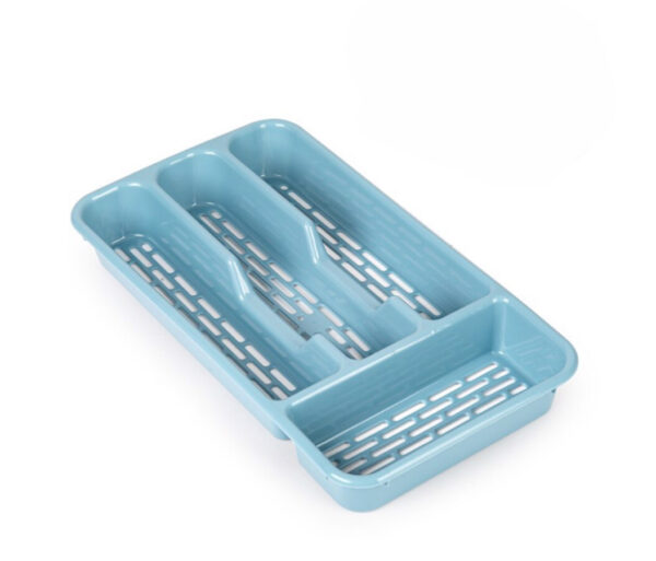 PlasticForte Slim Cutlery Tray - Steel Blue